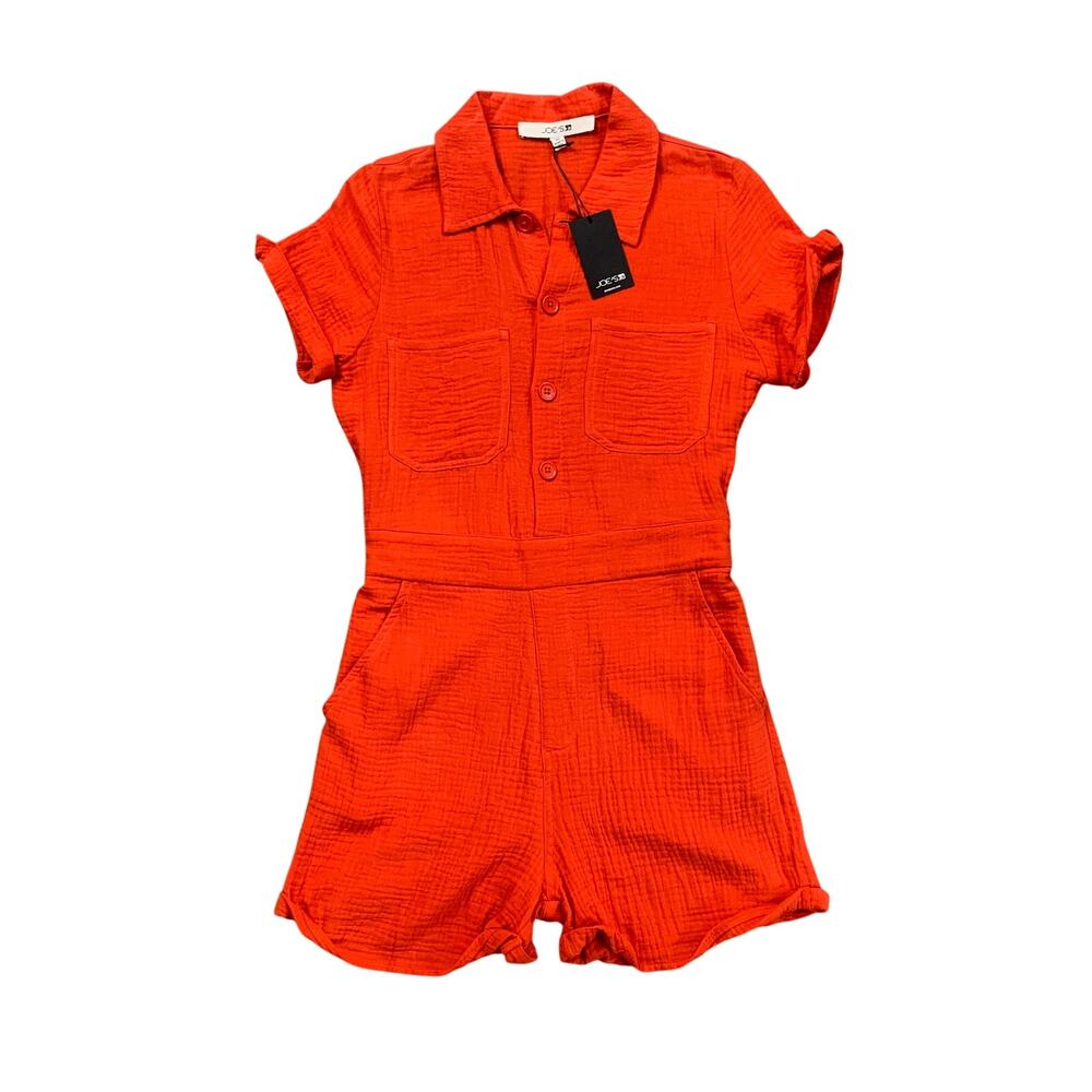 Joes Jeans Romper Womens XS Extra Small Poppy Valiant Gauze Collar Button Front